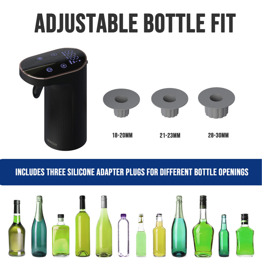 Lenoxx Instant Wine Aerator & Dispenser With Adjustable Bottle Fit