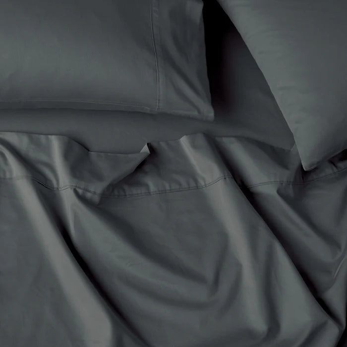 Lorraine Lea Cotton Pillowcase - Charcoal