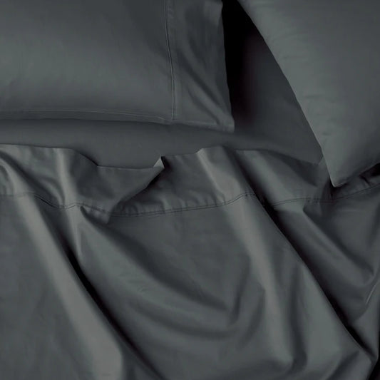Lorraine Lea Cotton Pillowcase - Charcoal