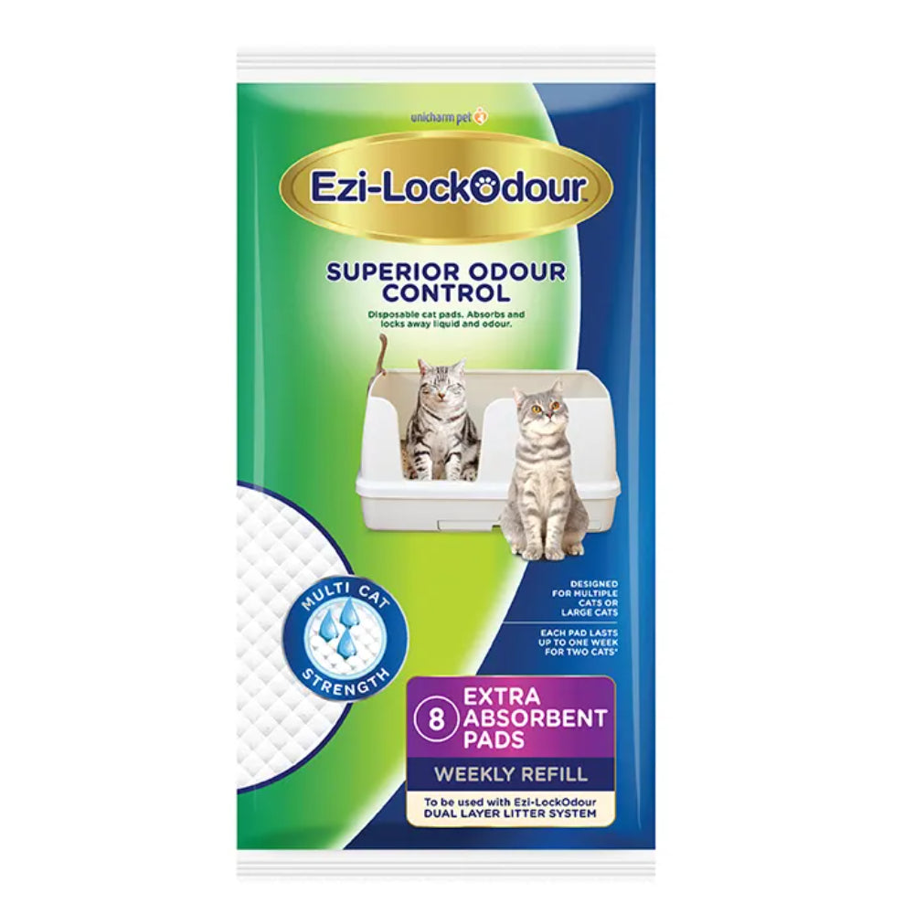 Ezi-Lockodour Extra Absorbant Cat Litter Pads 8 Pack