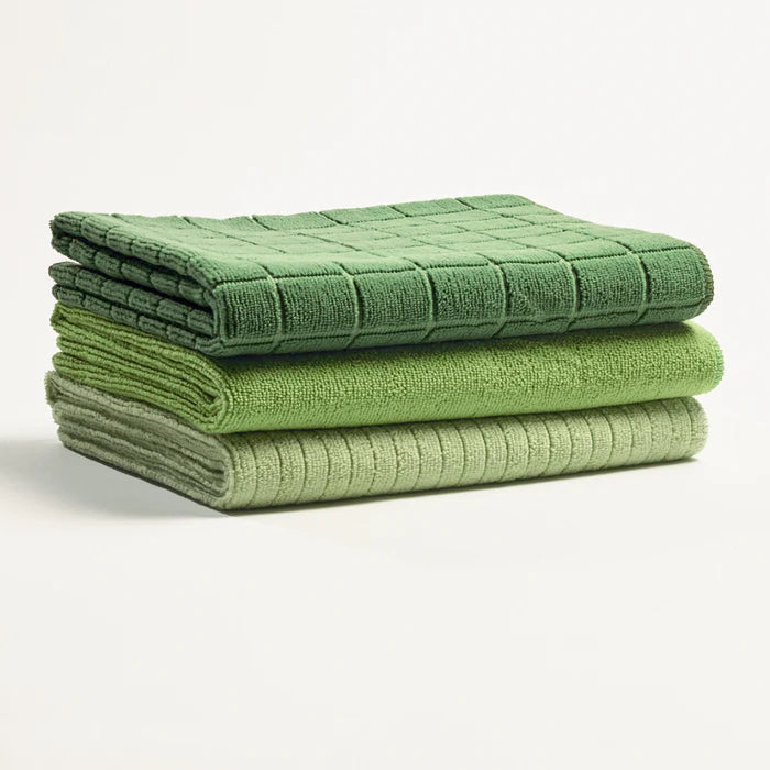 Lorraine Lea Microfibre Tea Towel 3pk Green