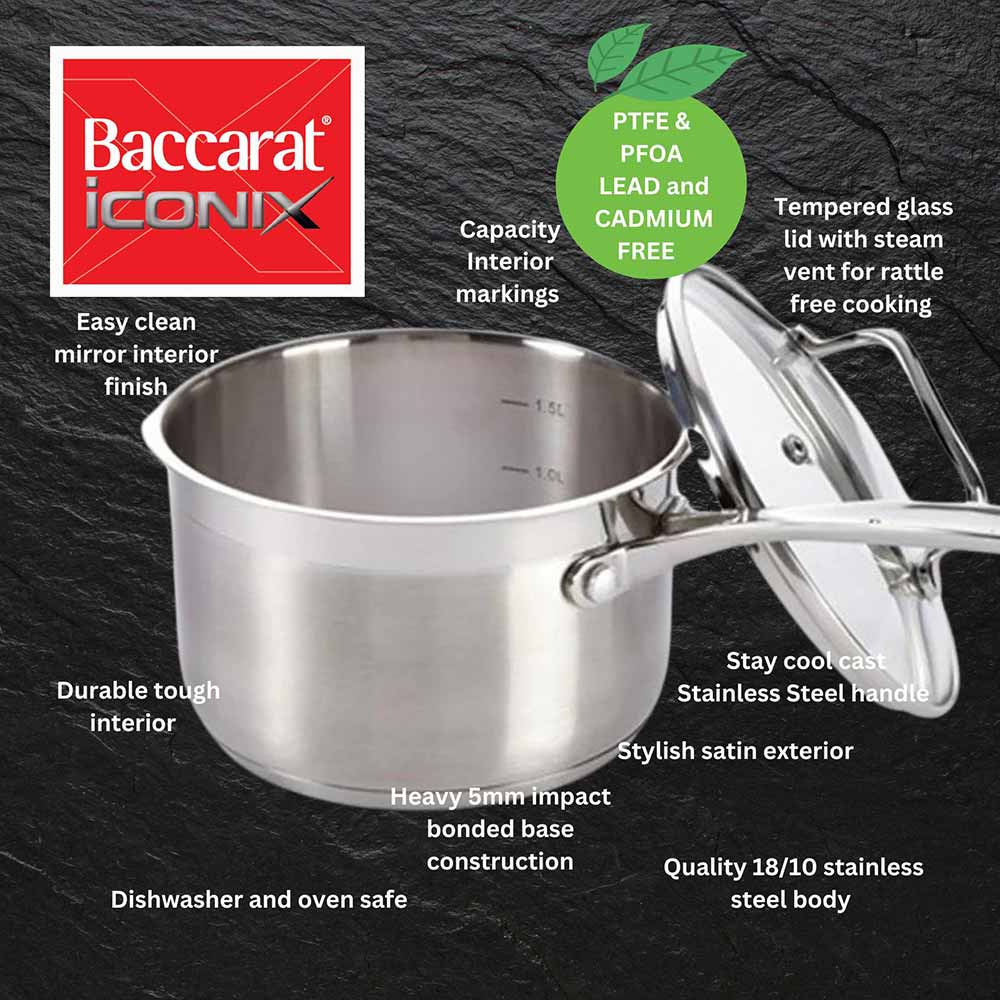 Baccarat iconiX Saucepan features and benefits infographic at House