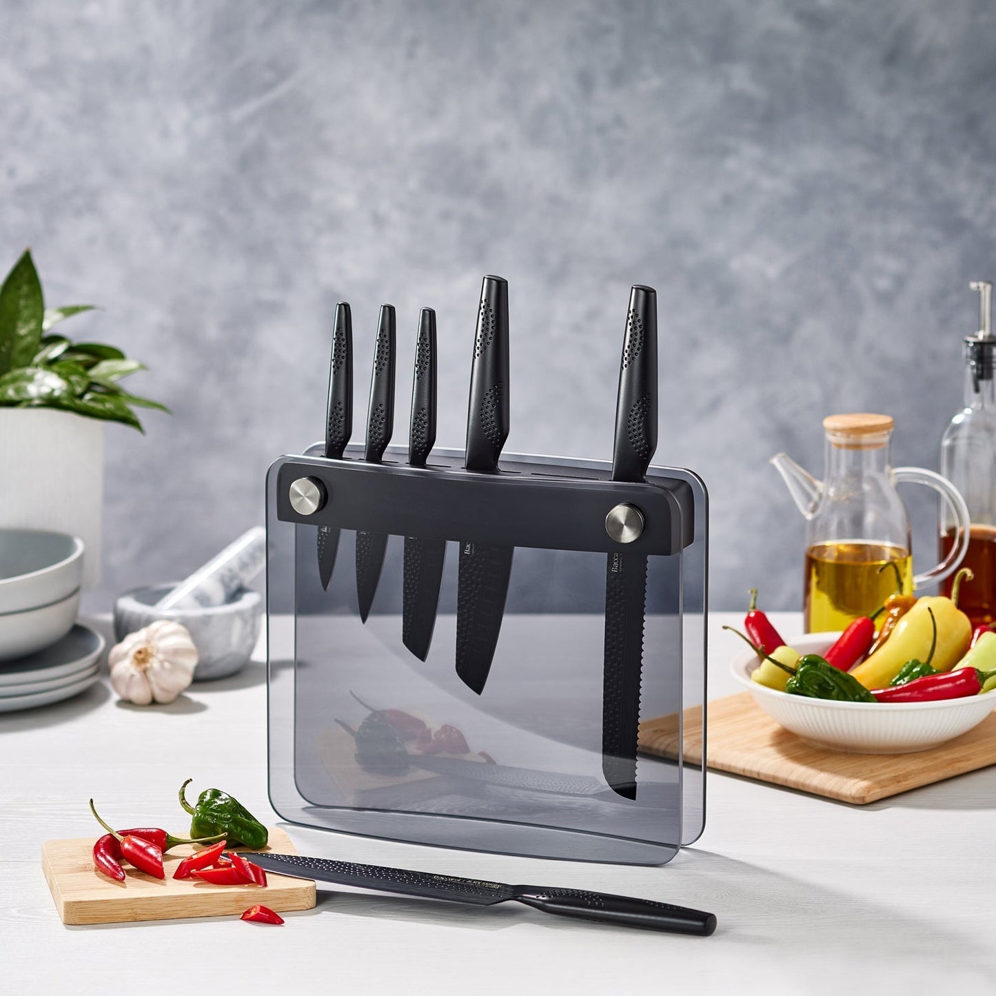 Personalisation For Baccarat iD3 Black Samurai Sakai Knife Block 7 Piece