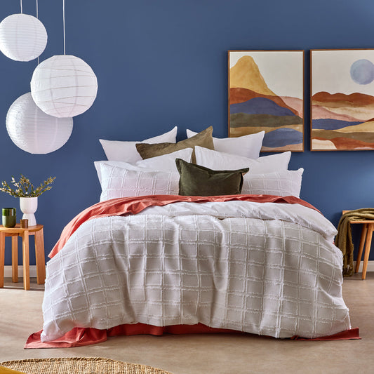 MyHouse Jude Quilt Cover Set White