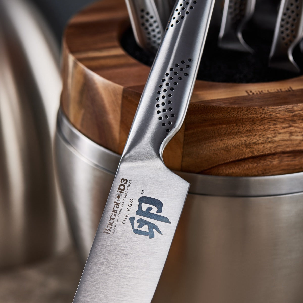 Personalisation For THE EGG by Baccarat iD3 9 Piece Stainless Steel Knife Block