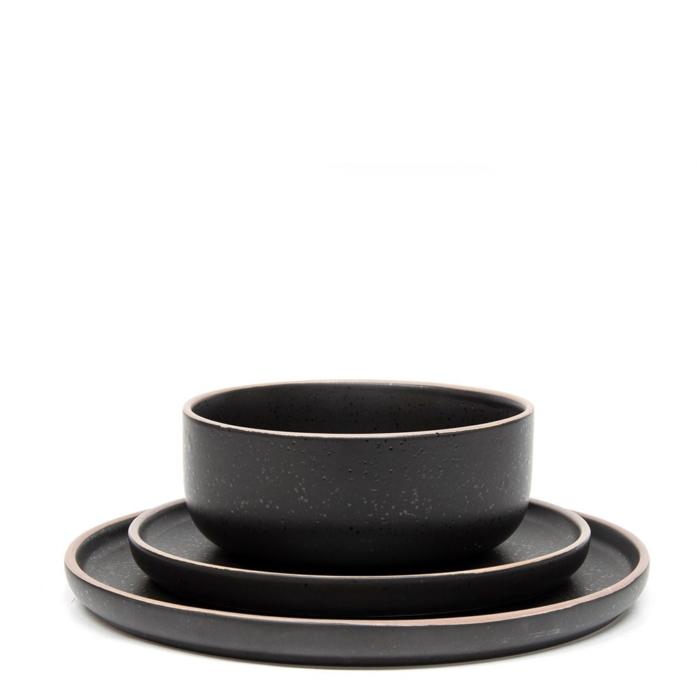 Salt & Pepper Hana 12 Piece Stoneware Dinner Set Black