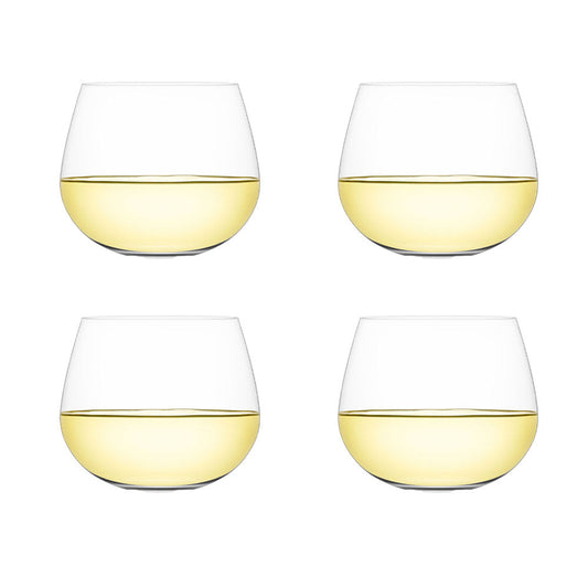 Plumm Set of 4 Stemless White B+ Wine Glasses 540ml