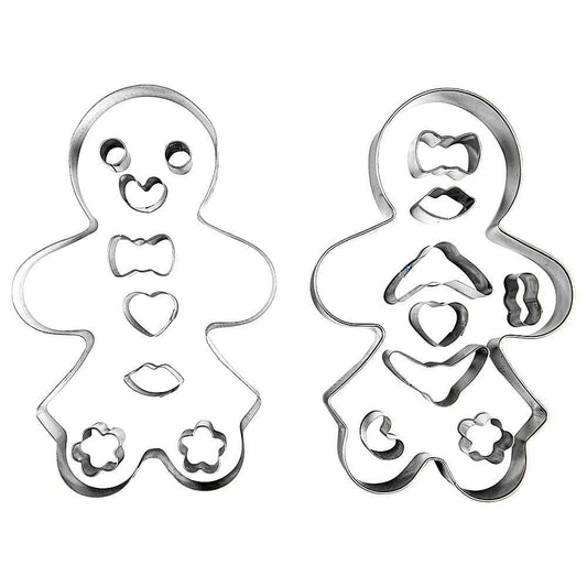 Soffritto Christmas 17 Piece Gingerbread Couple Cookie Cutter & Decorator Set