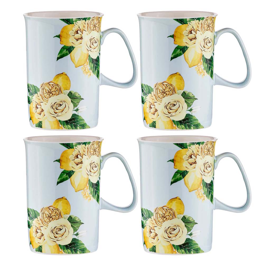 Ashdene Citrus Blooms 4 Piece Can Mug Set 350ml