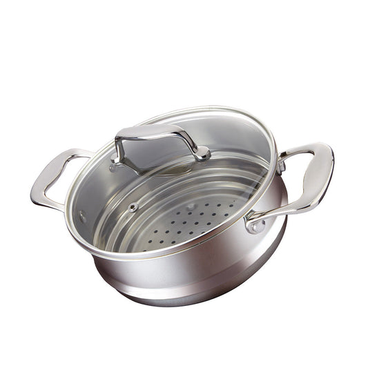 Baccarat iconiX Stainless Steel Universal Steamer Insert with Lid at House