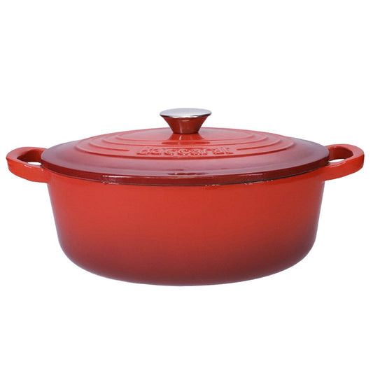 Baccarat Le Connoisseur 3.5L 27cm Cast Iron Oval French Oven with Lid Red