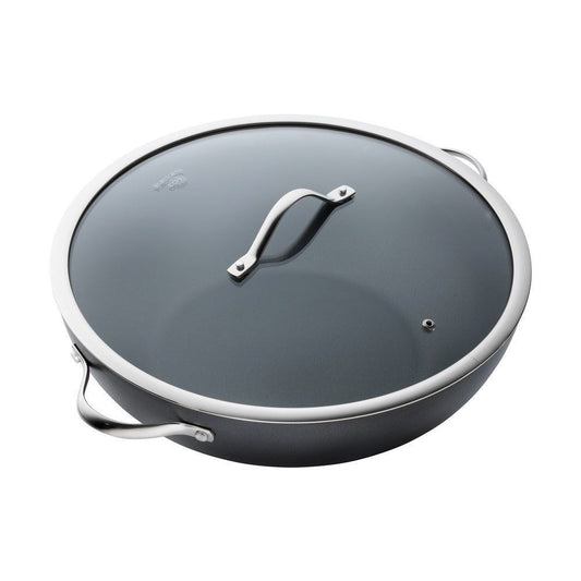 Baccarat iD3 Hard Anodised Non Stick Wok with Lid 36cm