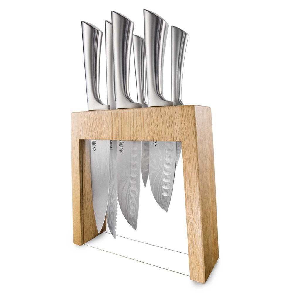 Personalisation For Baccarat Damashiro Mizu Knife Block 7 Piece Oak