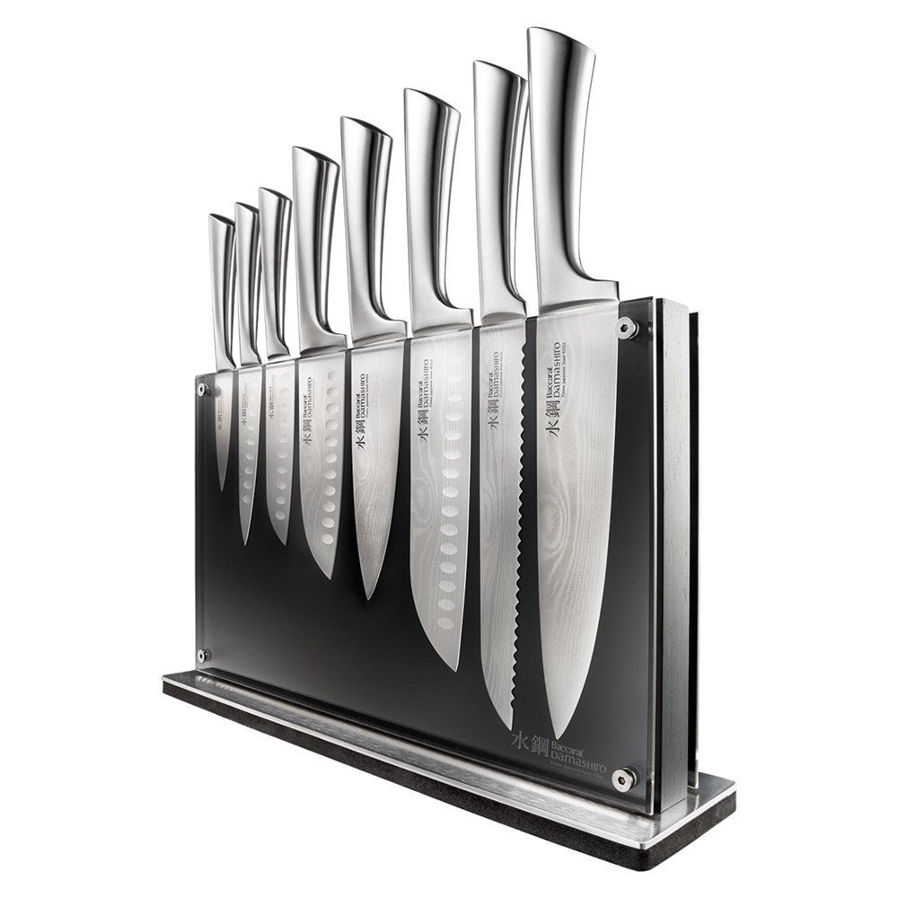 Baccarat Damashiro Nami 9-Piece Knife Block