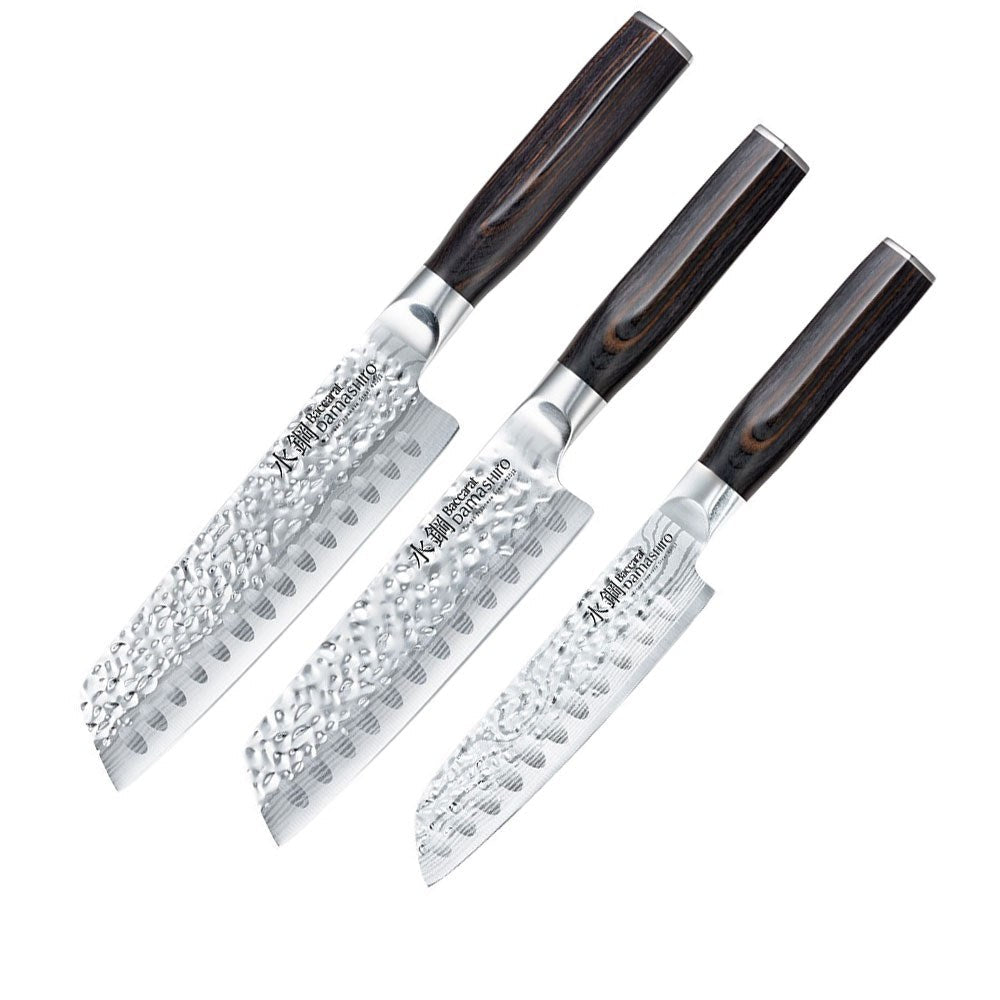 Baccarat Damashiro EMPEROR 3 Piece Santoku Knife Starter Set