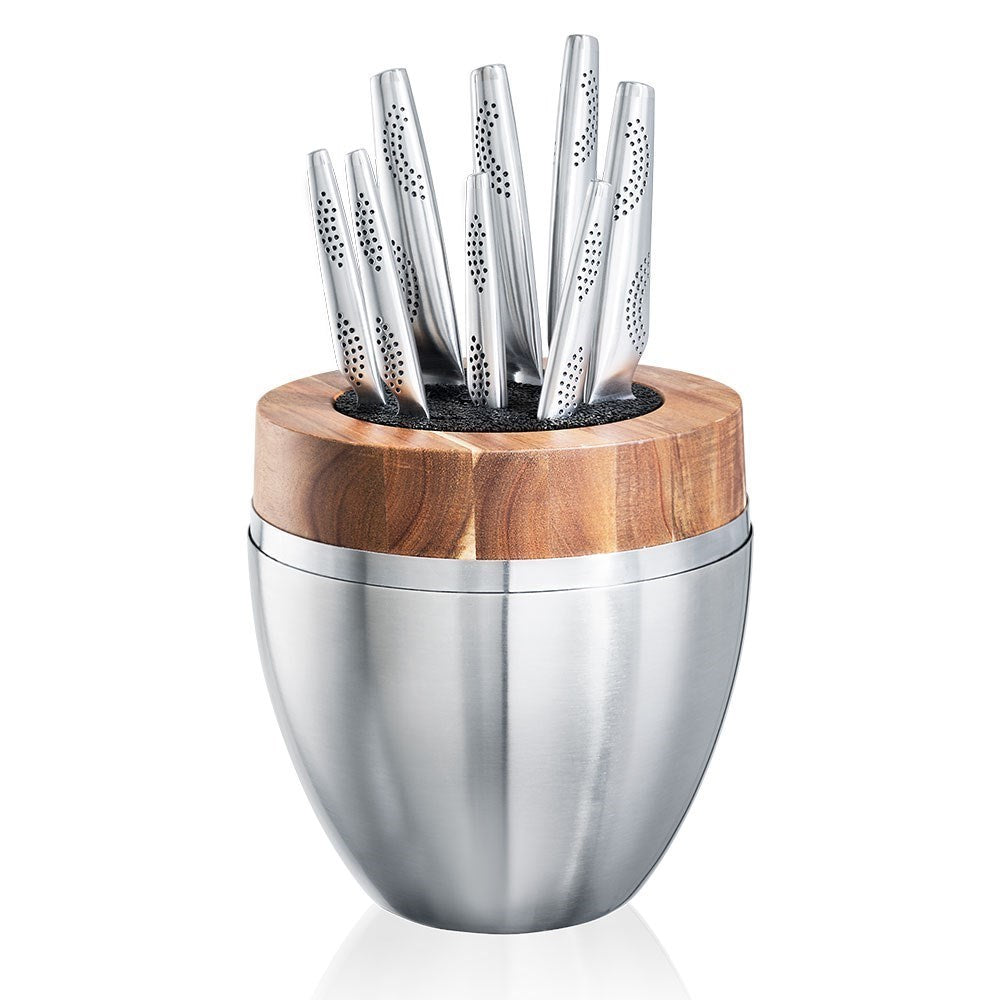 Personalisation For THE EGG by Baccarat iD3 9 Piece Stainless Steel Knife Block