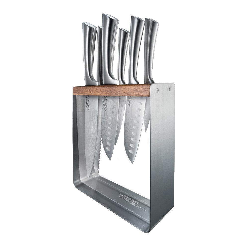 Baccarat Damashiro Kinzoku 7-Piece Japanese Steel Knife Block