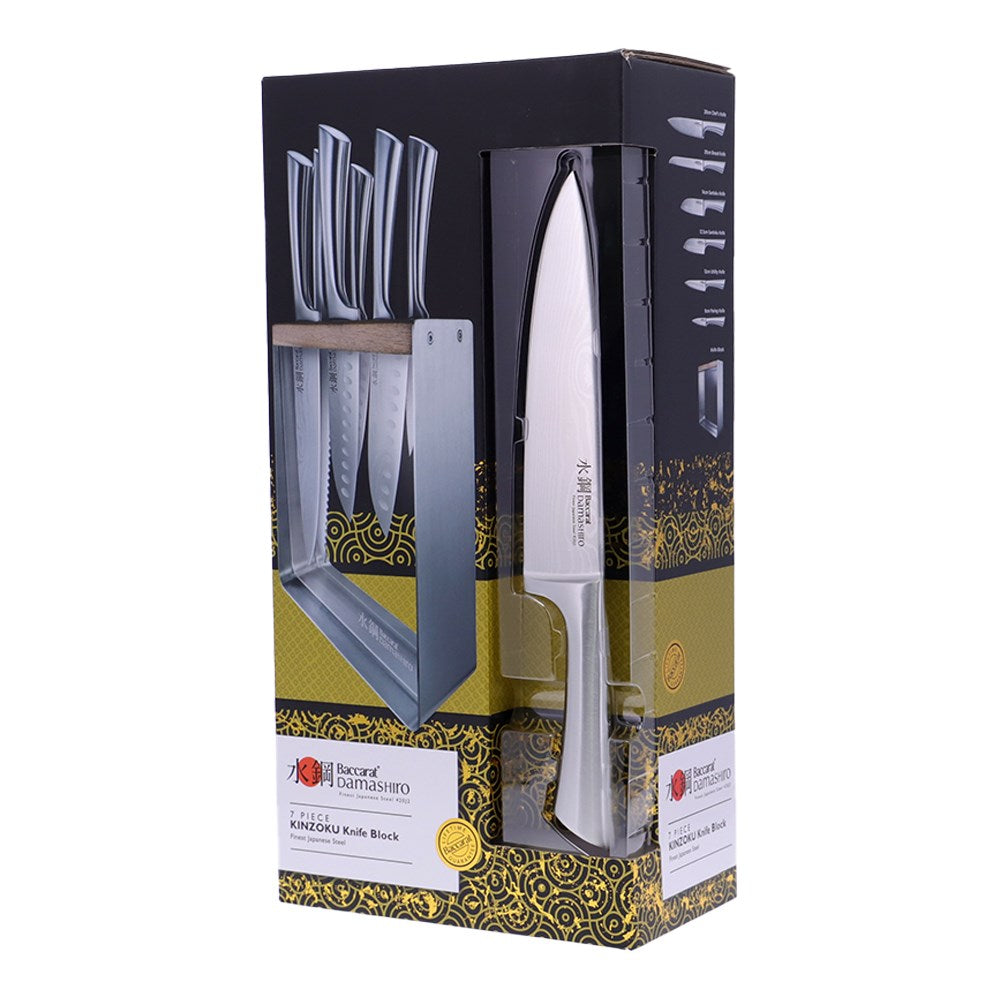 Baccarat Damashiro Kinzoku 7-Piece Japanese Steel Knife Block