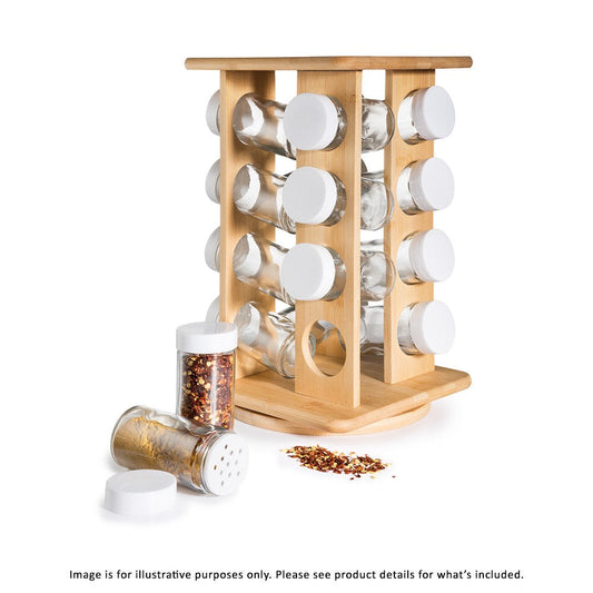 Scullery Bamboo 16 Jar Rotating Spice Rack