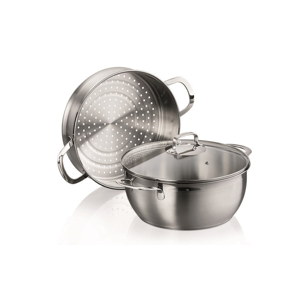 Baccarat Gourmet 2 Piece Stainless Steel Casserole & Steamer Set 28cm