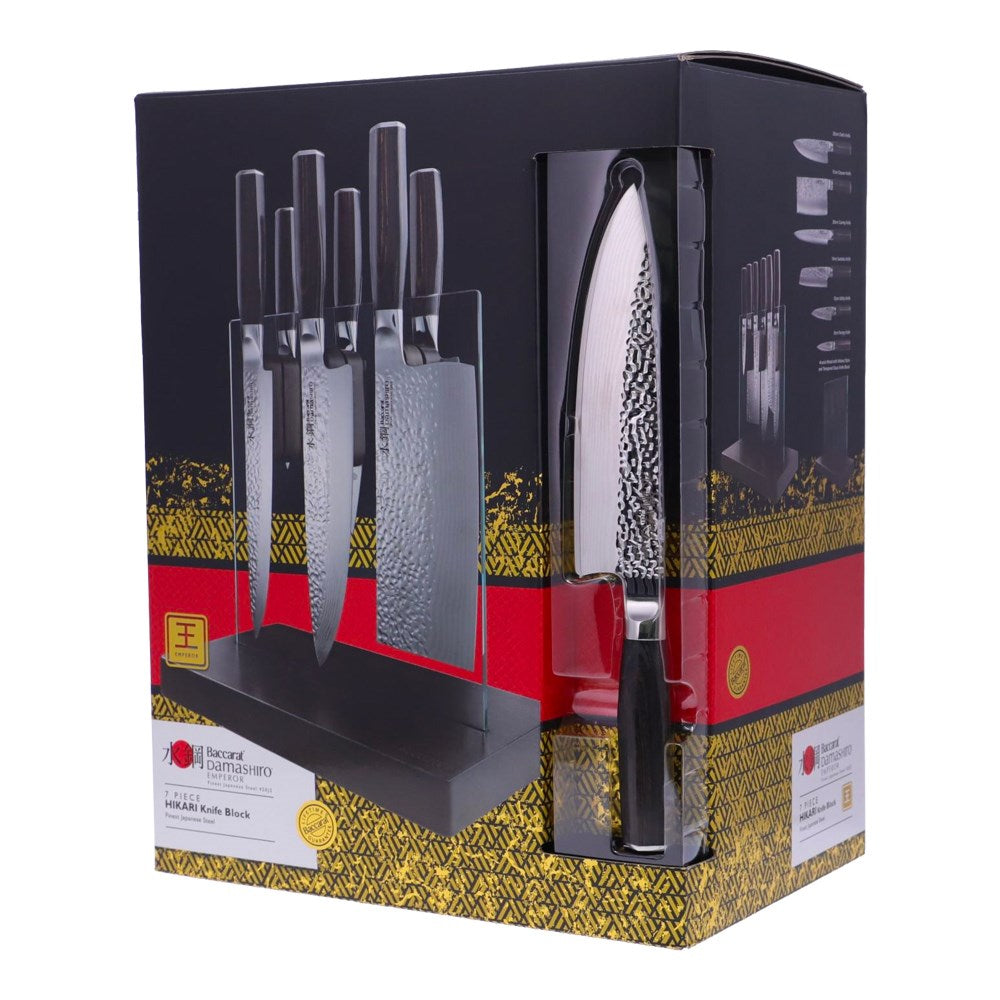 Baccarat Damashiro EMPEROR Hikari 7 Piece Knife Block