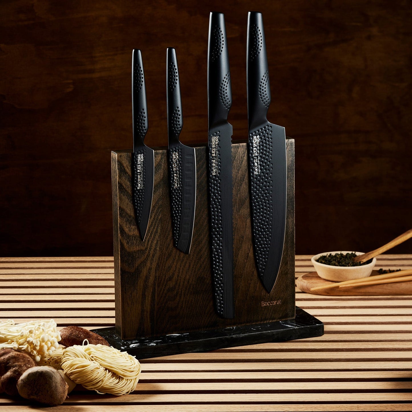 Baccarat iD3 BLACK SAMURAI 5 Piece Ona Knife Block Set