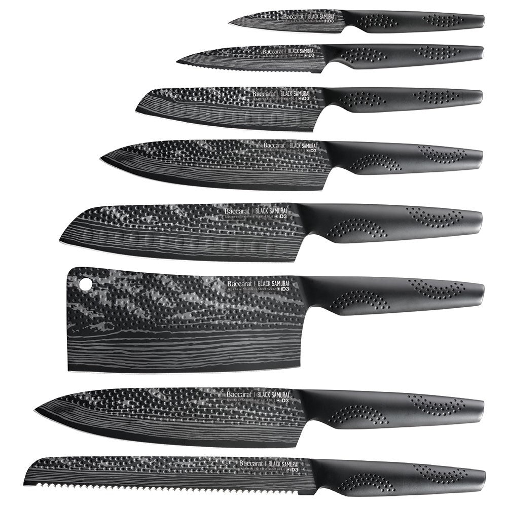 Baccarat iD3 BLACK SAMURAI Syo Knife Block 9 Piece