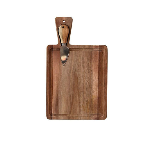 Alex Liddy Acacia Mini Rectangular Serving Board with Knife 18 x 22cm