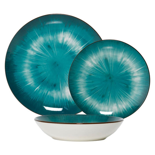 Alex Liddy Eden Porcelain 12-Piece Dinner Set Teal