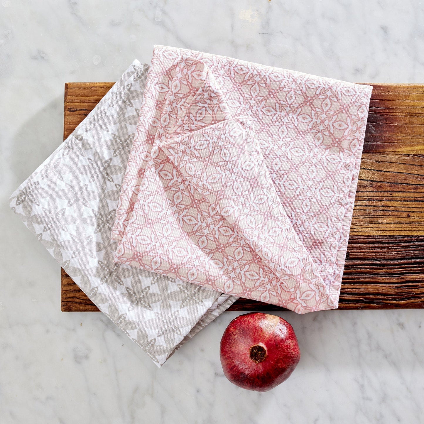 Alex Liddy Geometric 3 Pack of Tea Towels Dove & Pink