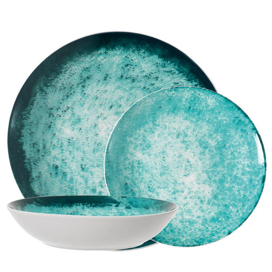 Ambrosia Reef 12 Piece Dinner Set Teal