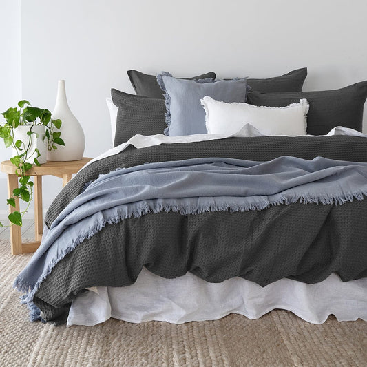 Bambury Melville Quilt Cover Set Charcoal