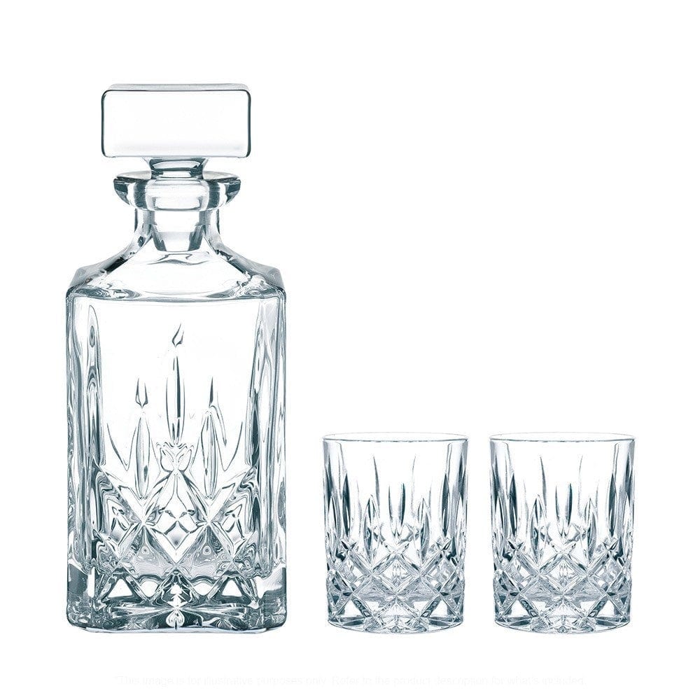 Nachtmann Noblesse 3 Piece Crystal Whisky Decanter & Tumbler Set