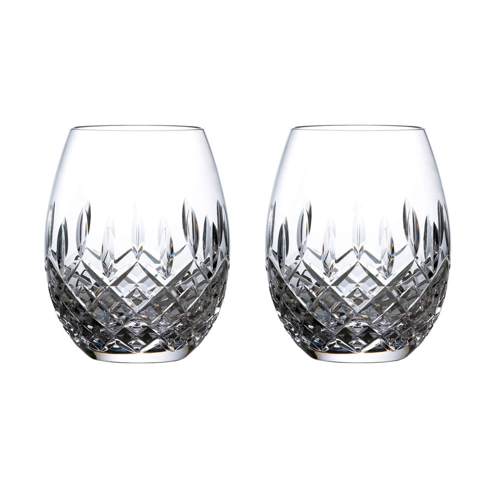 Royal Doulton R&D Collection Highclere Pair of Crystal Stemless Balloon Glasses