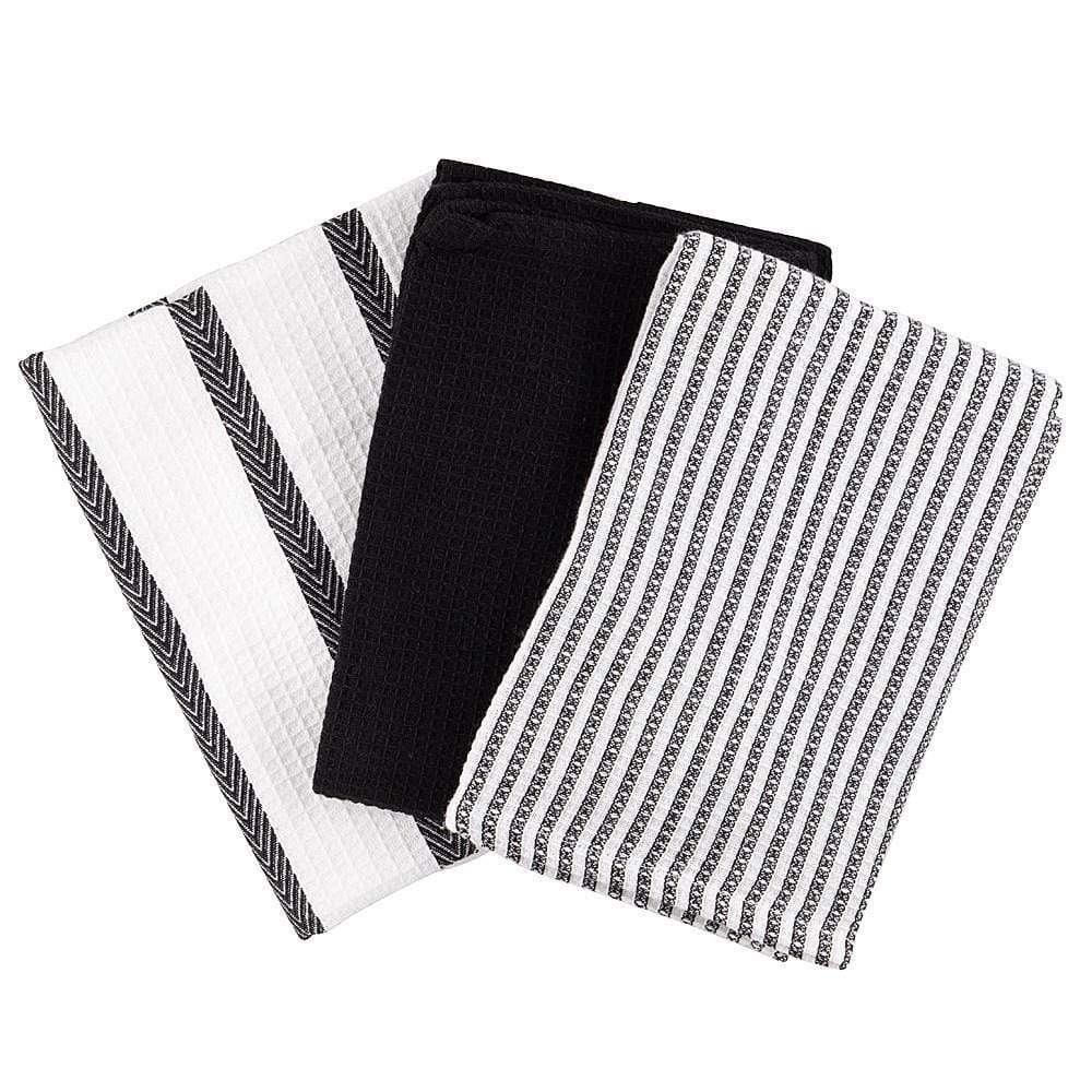 Scullery Pura Tea Towel Set of 3 Black