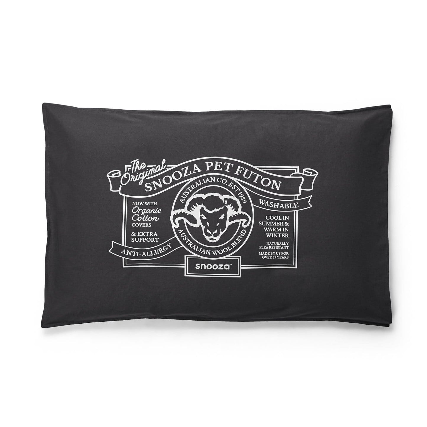 Snooza Dog Bed Futon Organic Charcoal Original