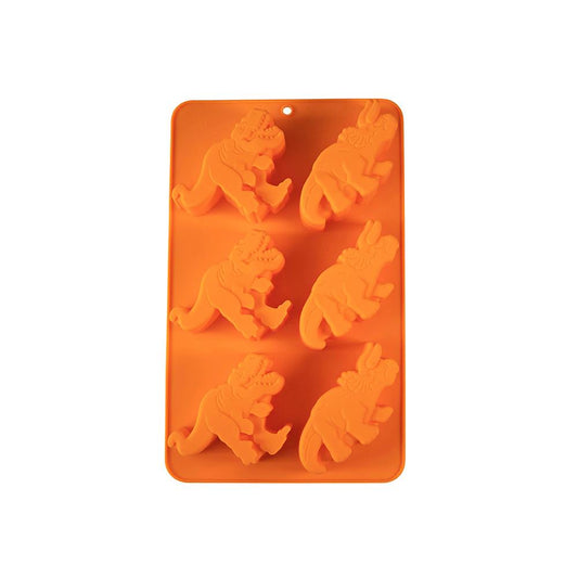 Soffritto Professional Bake Novelty Silicone 6 Cup Cake Pan Dinosaur